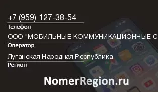 Кто звонил с 9591273854 - регион и оператор